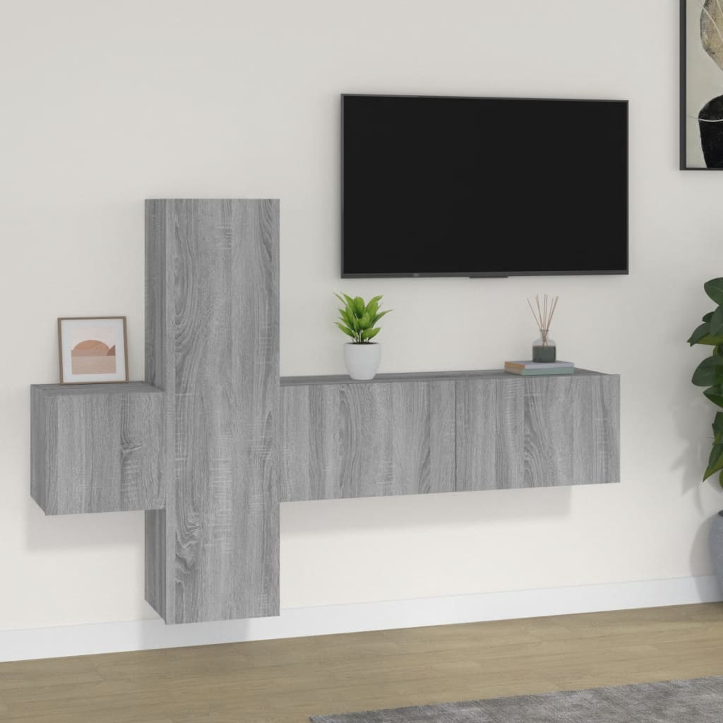 Ensemble de meubles TV 3 pièces, en bois de Sonoma gris