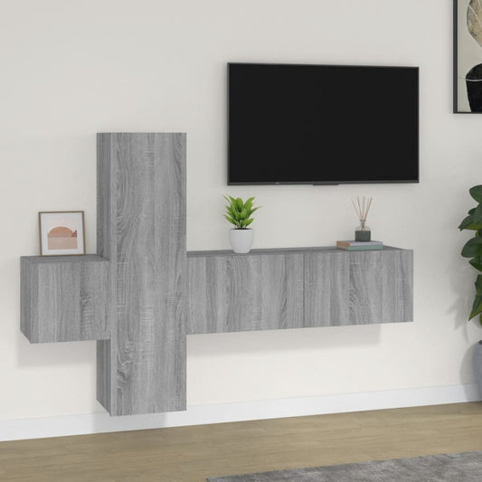 Ensemble de meubles TV 3 pièces, en bois de Sonoma gris