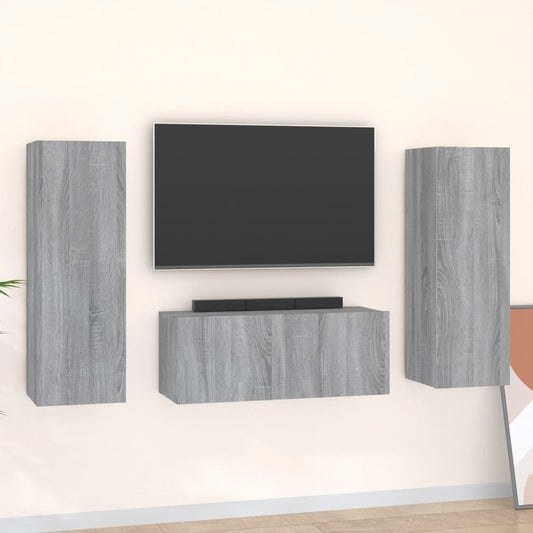 Ensemble de meubles TV 3 pièces, en bois de Sonoma gris