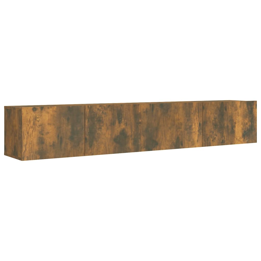 Ensemble de meubles TV 2 pièces en bois de chêne fumé