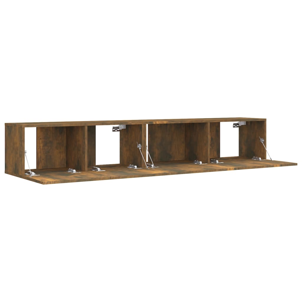 Ensemble de meubles TV 2 pièces en bois de chêne fumé