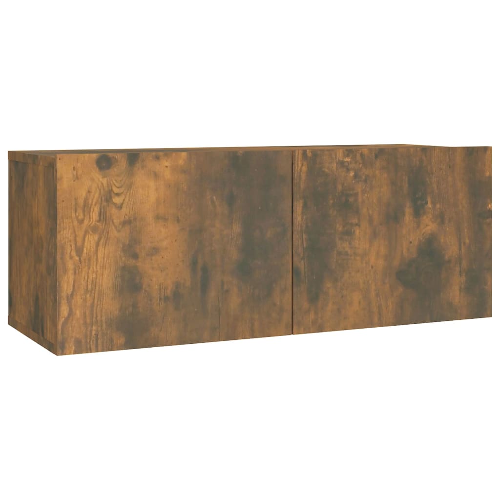 Ensemble de meubles TV 2 pièces en bois de chêne fumé