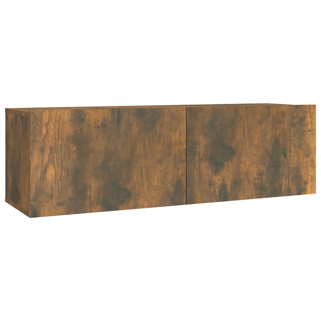 Ensemble de meubles TV 2 pièces en bois de chêne fumé