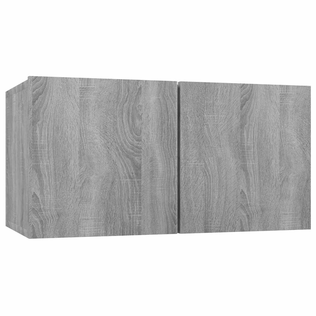 8-tlg. TV-Schrank-Set Grau Sonoma 60x30x30 cm Holzwerkstoff