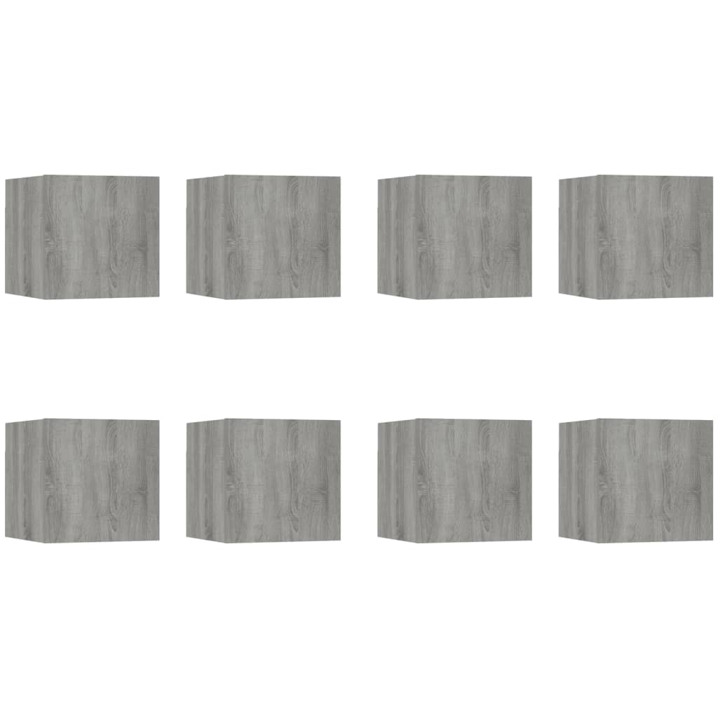 TV-Wandschränke 8 Stk. Grau Sonoma 30,5x30x30 cm