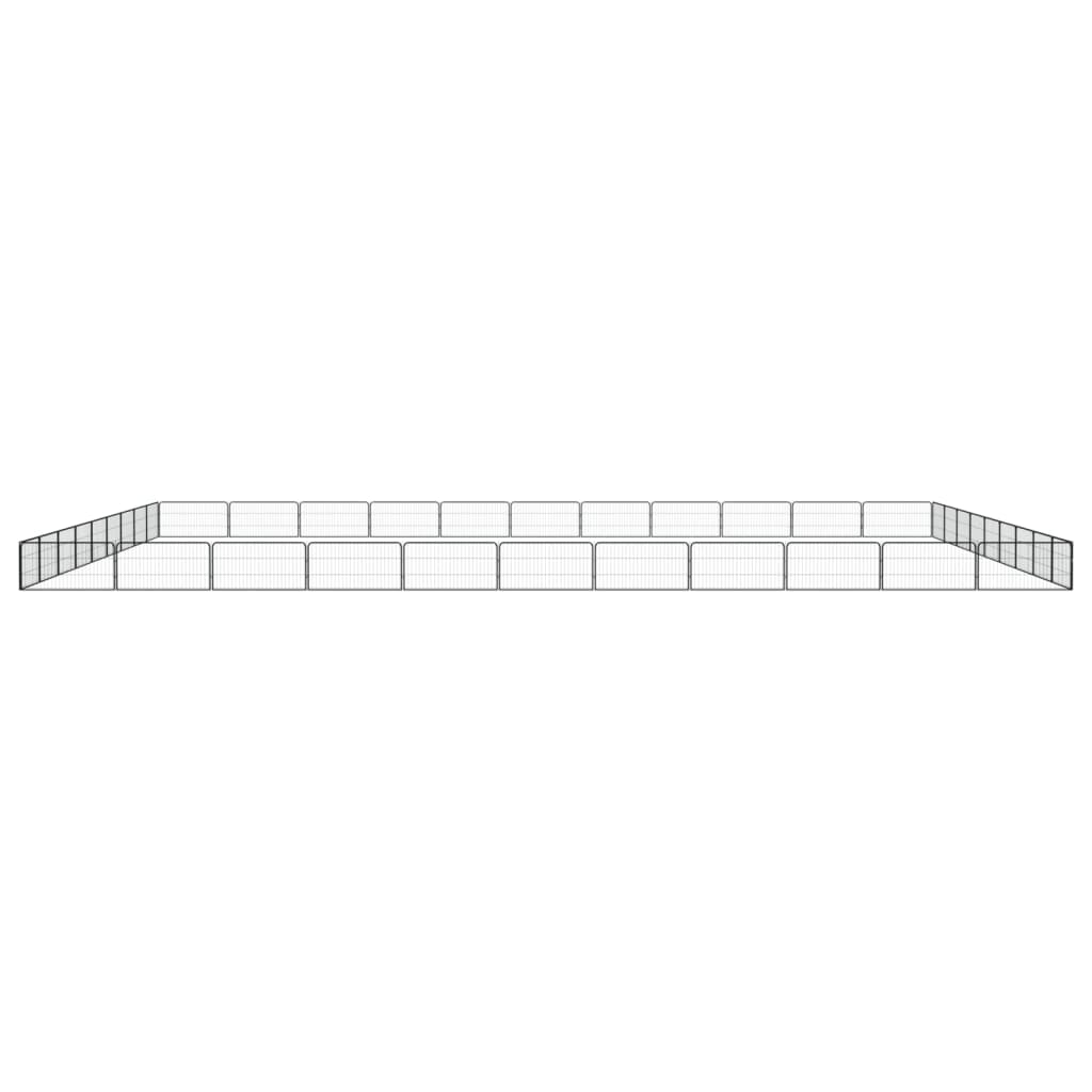 40-tlg. Hundelaufstall Schwarz 100x50cm Stahl Pulverbeschichtet