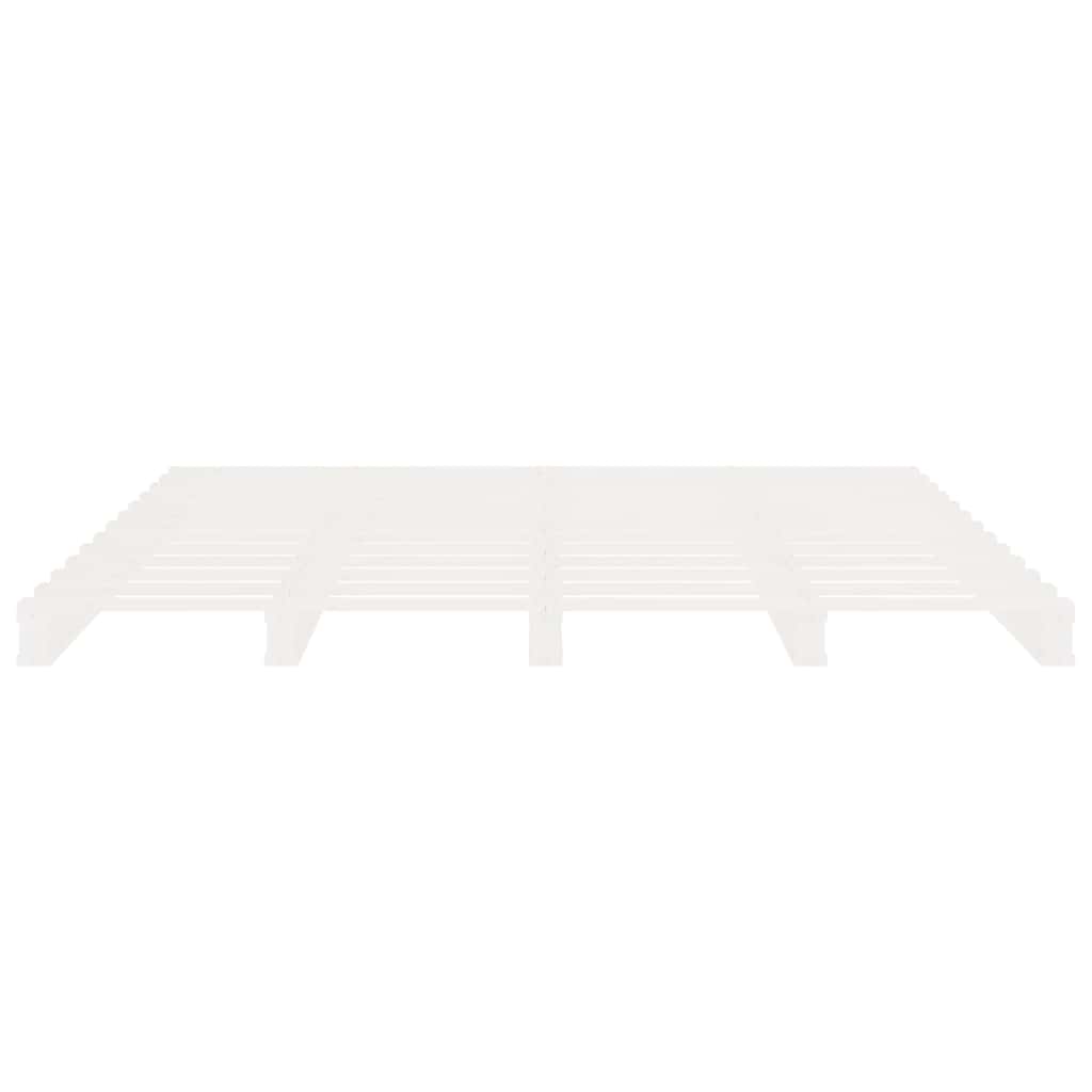 Massivholzbett ohne Matratze Weiß 180x200 cm Kiefernholz
