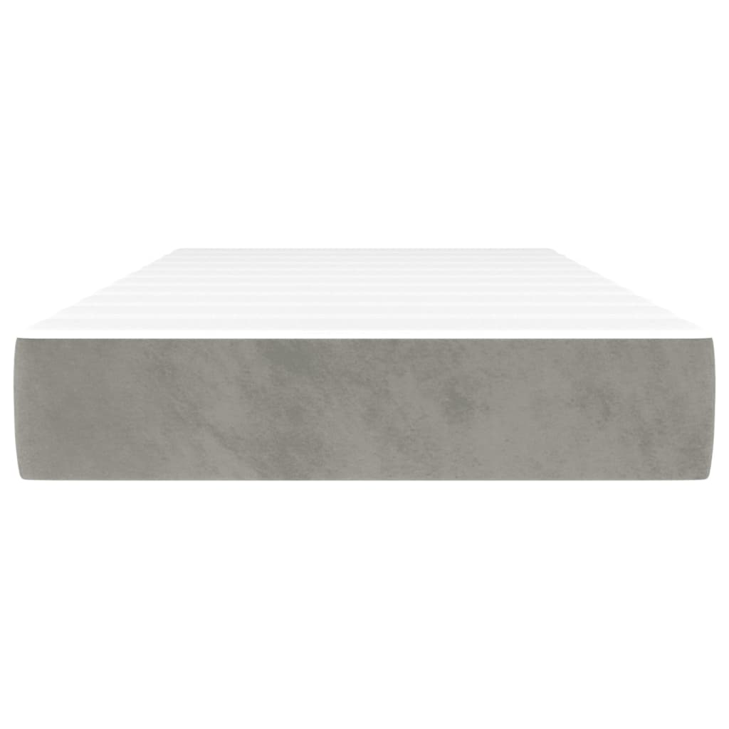 Pocket spring mattress light grey 80x200x20 cm velvet