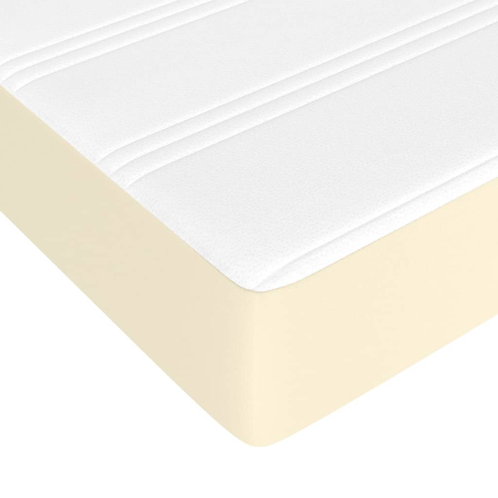 Taschenfederkernmatratze Creme 90x190x20 cm Kunstleder