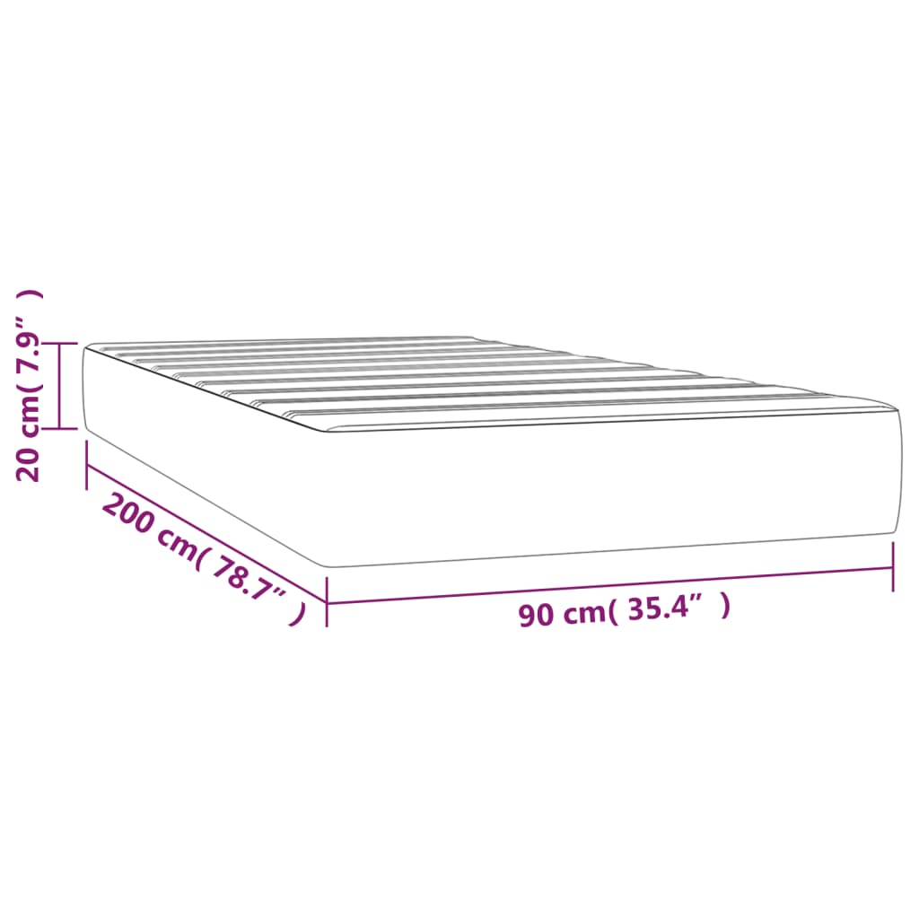 Taschenfederkernmatratze Dunkelbraun 90x200x20 cm Stoff