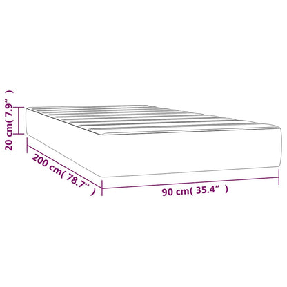 Taschenfederkernmatratze Mittel Cappuccino 90x200x20 cm Kunstleder