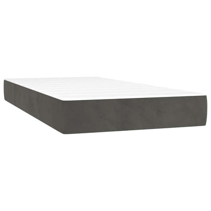 Taschenfederkernmatratze Mittel Dunkelgrau 90x200x20 cm Samt