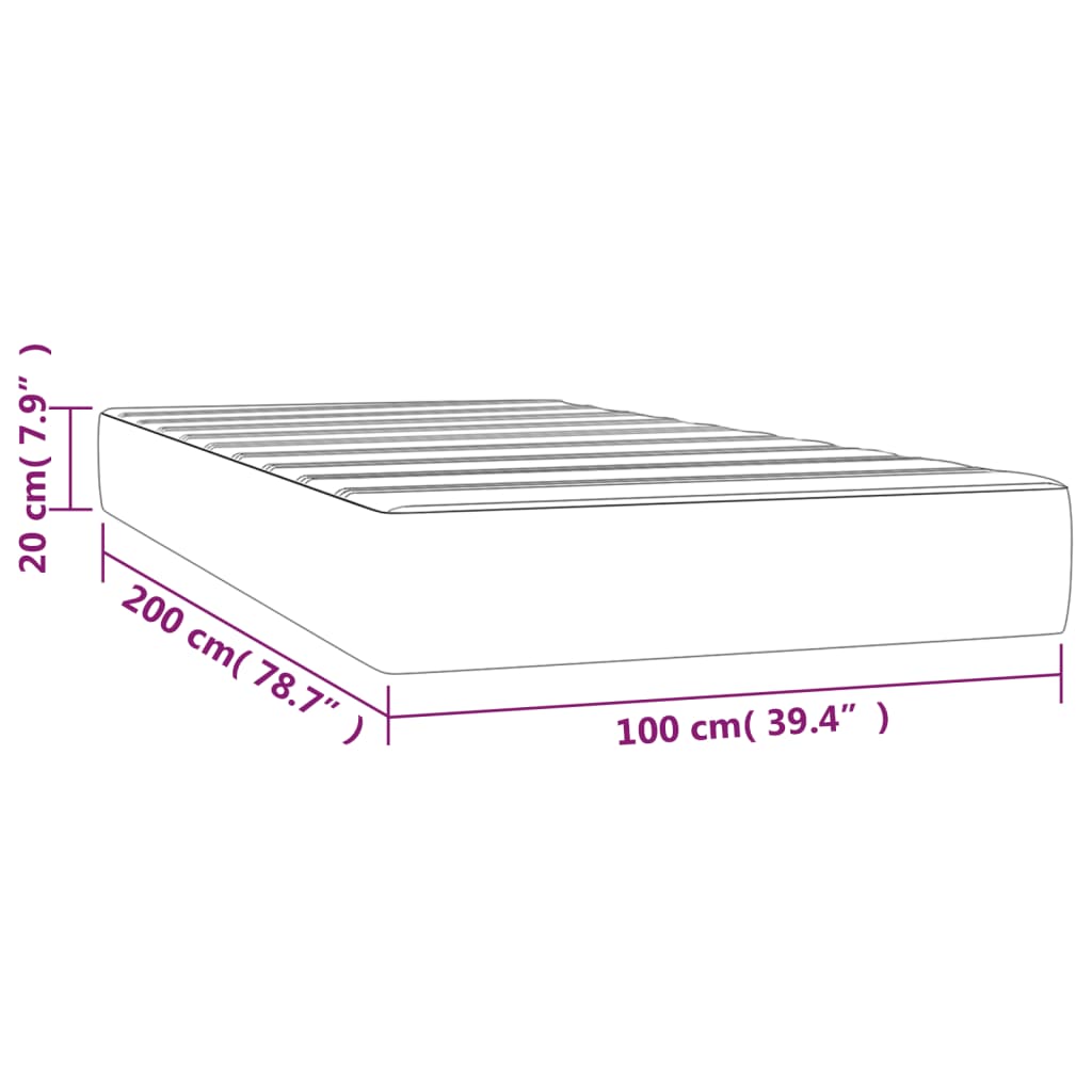 Taschenfederkernmatratze Hellgrau 100x200x20 cm Stoff