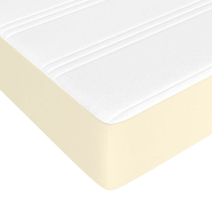Taschenfederkernmatratze Mittel Creme 100x200x20 cm Kunstleder