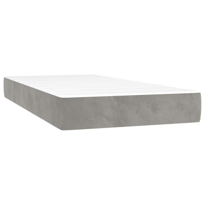 Taschenfederkernmatratze Mittel Hellgrau 100x200x20 cm Samt