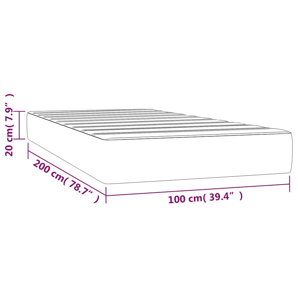 Taschenfederkernmatratze Mittel Dunkelgrün 100x200x20 cm Samt
