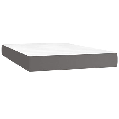 Taschenfederkernmatratze Mittel Grau 120x200x20 cm Kunstleder