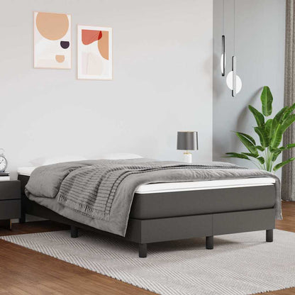 Taschenfederkernmatratze Mittel Grau 120x200x20 cm Kunstleder
