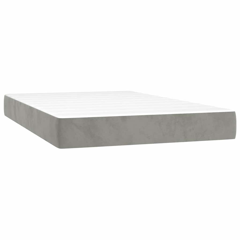 Taschenfederkernmatratze Mittel Hellgrau 120x200x20 cm Samt