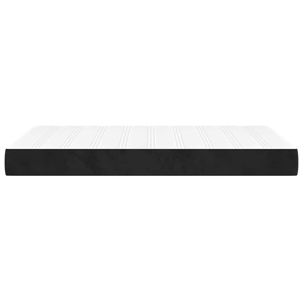 Taschenfederkernmatratze Mittel Schwarz 120x200x20 cm Samt