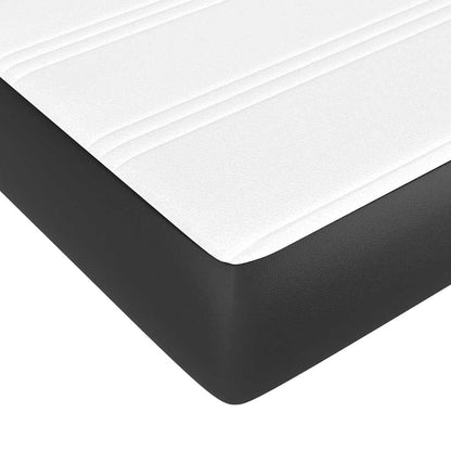 Taschenfederkernmatratze Mittel Schwarz 140x190x20 cm Kunstleder