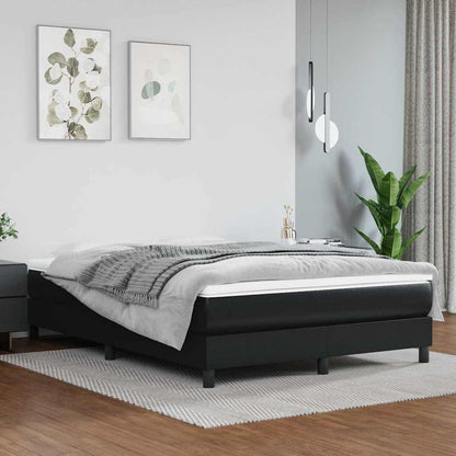 Taschenfederkernmatratze Mittel Schwarz 140x190x20 cm Kunstleder