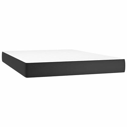 Taschenfederkernmatratze Mittel Schwarz 140x200x20 cm Kunstleder