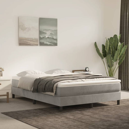 Pocket spring mattress light grey 140x200x20 cm velvet