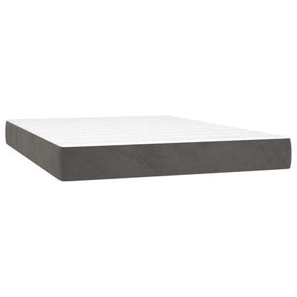 Taschenfederkernmatratze Mittel Dunkelgrau 140x200x20 cm Samt