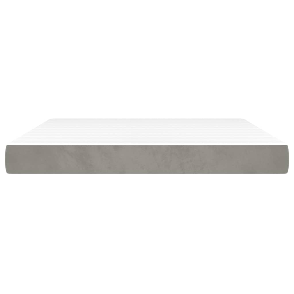 Pocket spring mattress light grey 160x200x20 cm velvet