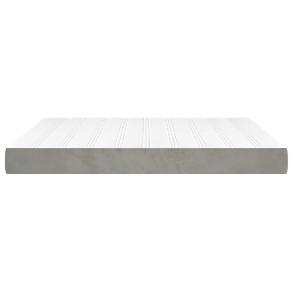 Pocket spring mattress light grey 160x200x20 cm velvet