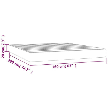 Taschenfederkernmatratze Mittel Schwarz 160x200x20 cm Samt