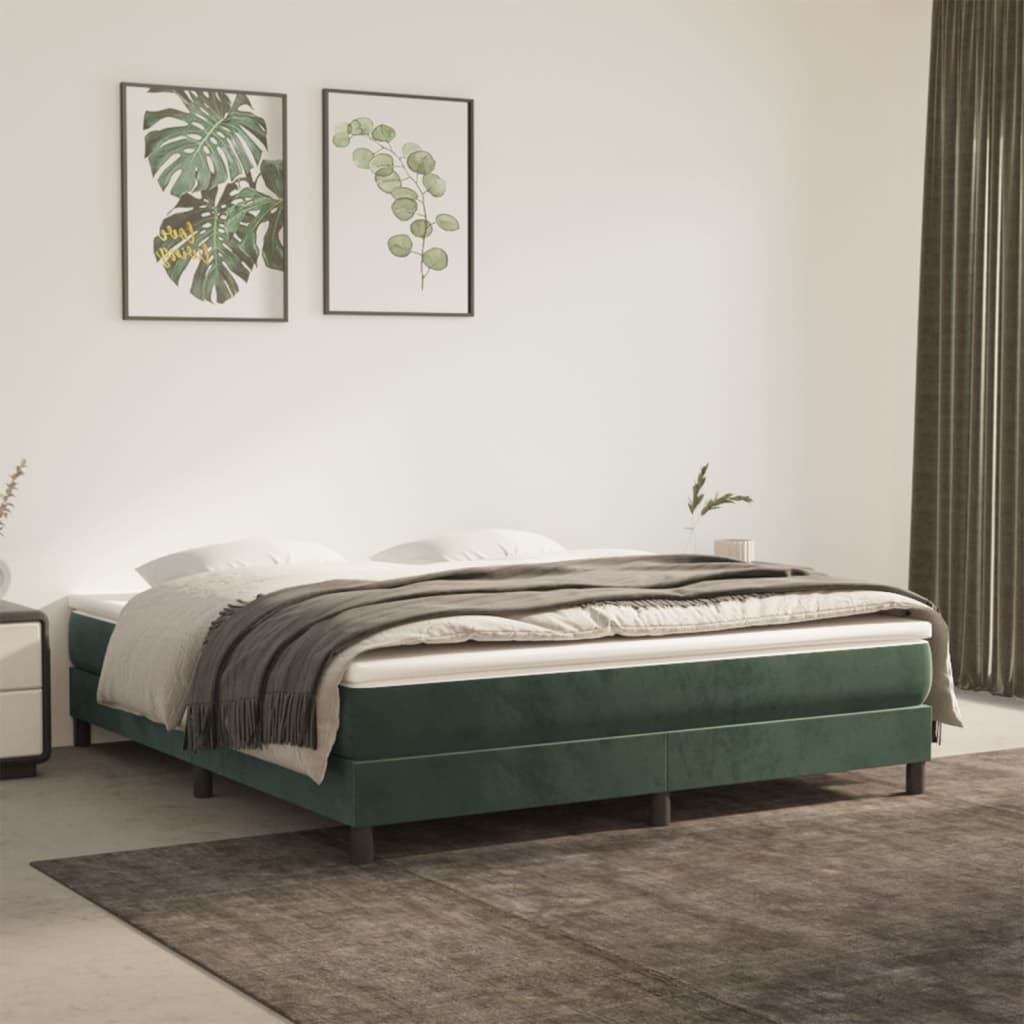 Pocket spring mattress dark green 160x200x20 cm velvet