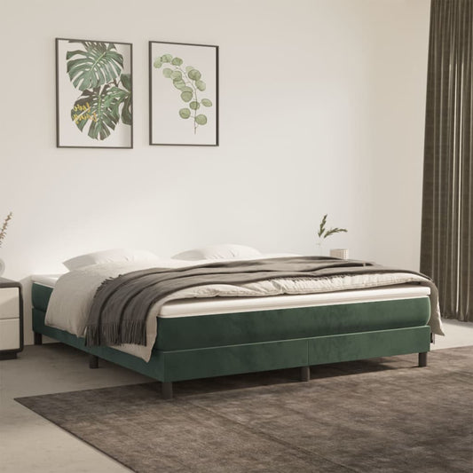 Pocket spring mattress dark green 160x200x20 cm velvet