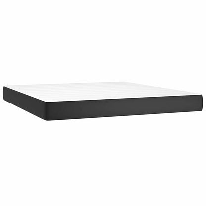 Taschenfederkernmatratze Mittel Schwarz 180x200x20 cm Kunstleder