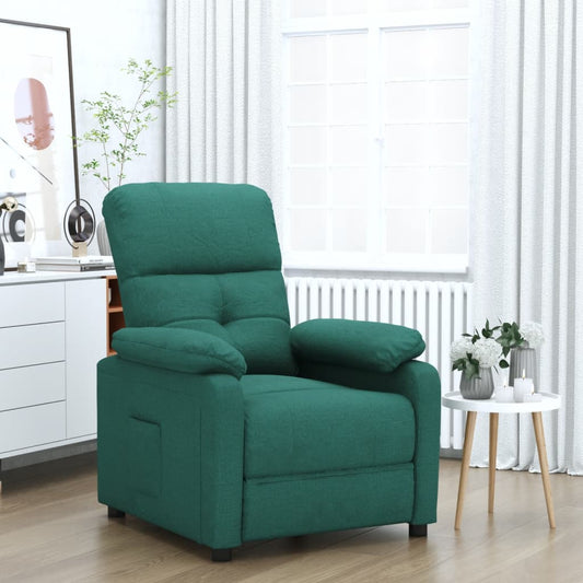 Fauteuil de relaxation tissu vert foncé