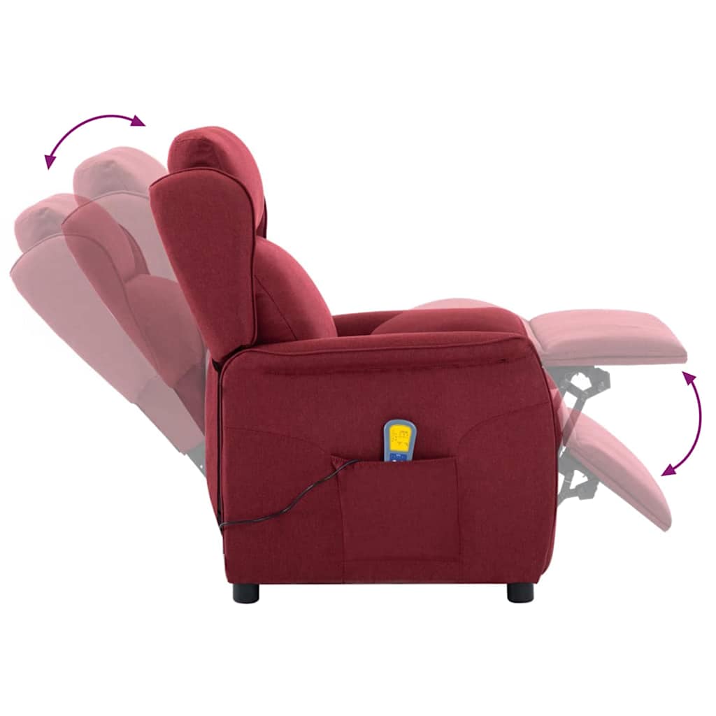 Massagesessel mit Kissen Wein 67.5 x 93.5 x 101.5 cm Stoff