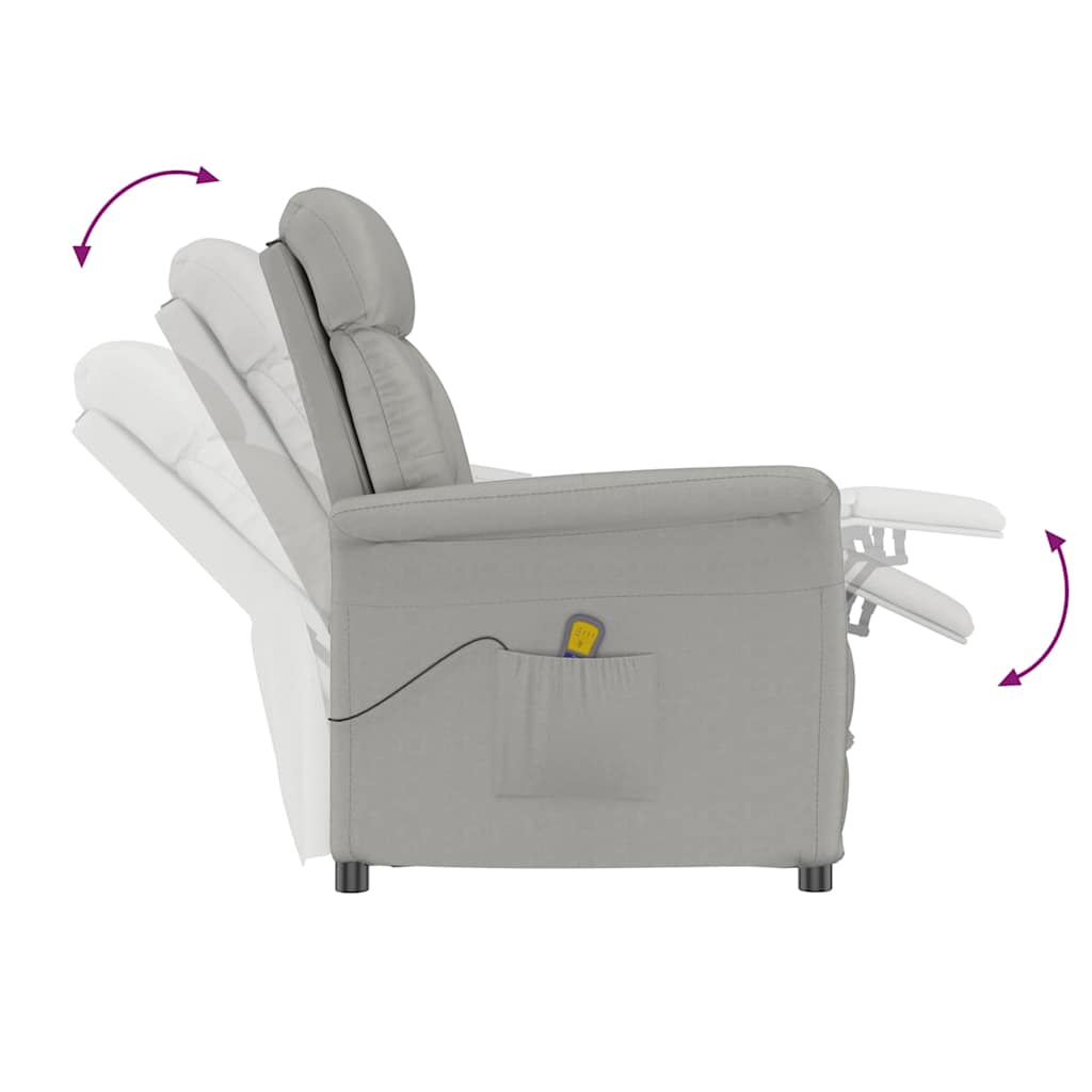 Massagesessel Hellgrau 96,5 x 70,5 x 95 cm Mikrofaser
