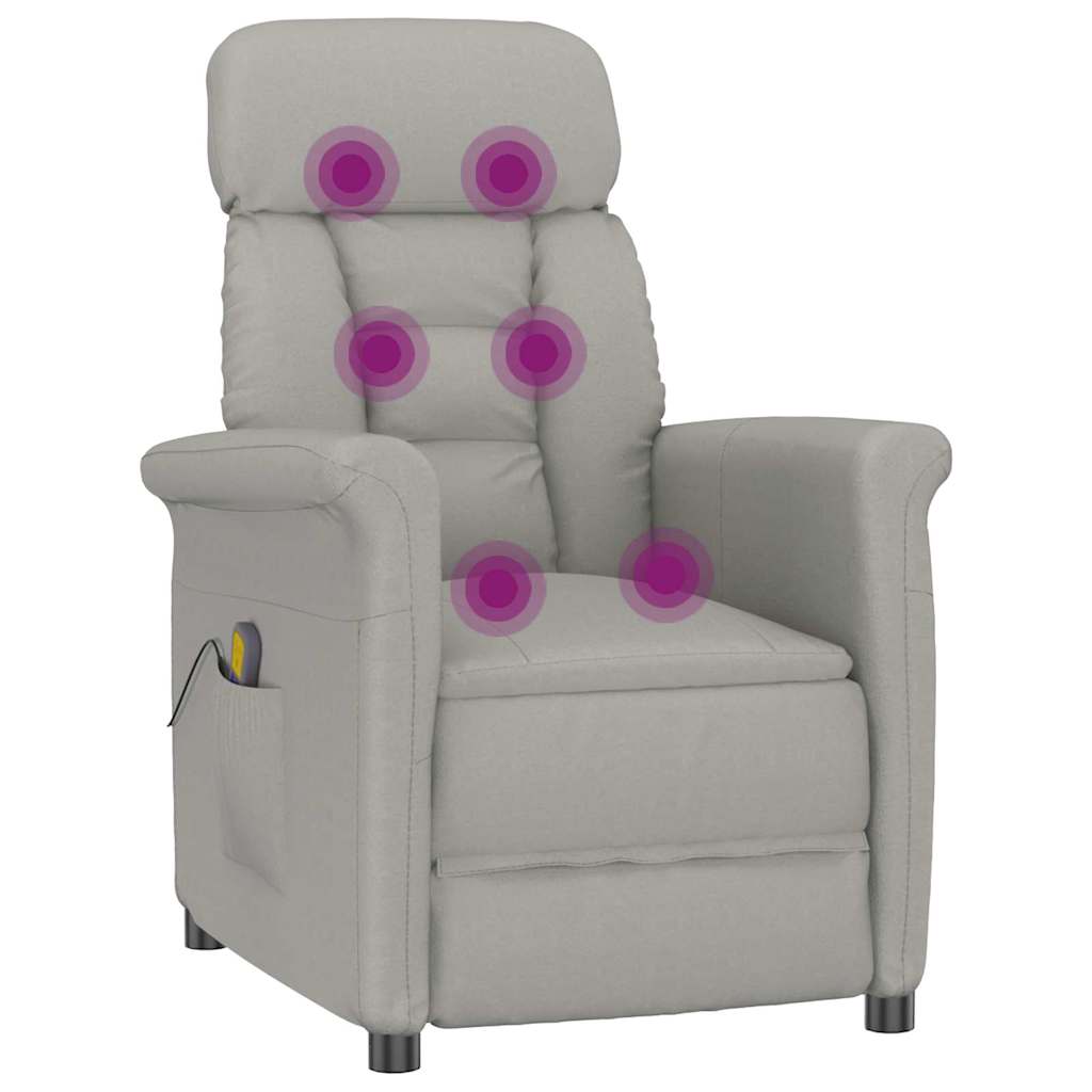 Massagesessel Hellgrau 96,5 x 70,5 x 95 cm Mikrofaser