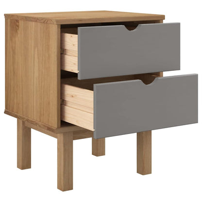 Nachttisch OTTA Braun & Grau 45x39x57 cm Massivholz Kiefer