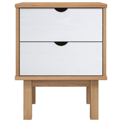 Nachttisch OTTA Braun & Weiß 45x39x57 cm Massivholz Kiefer