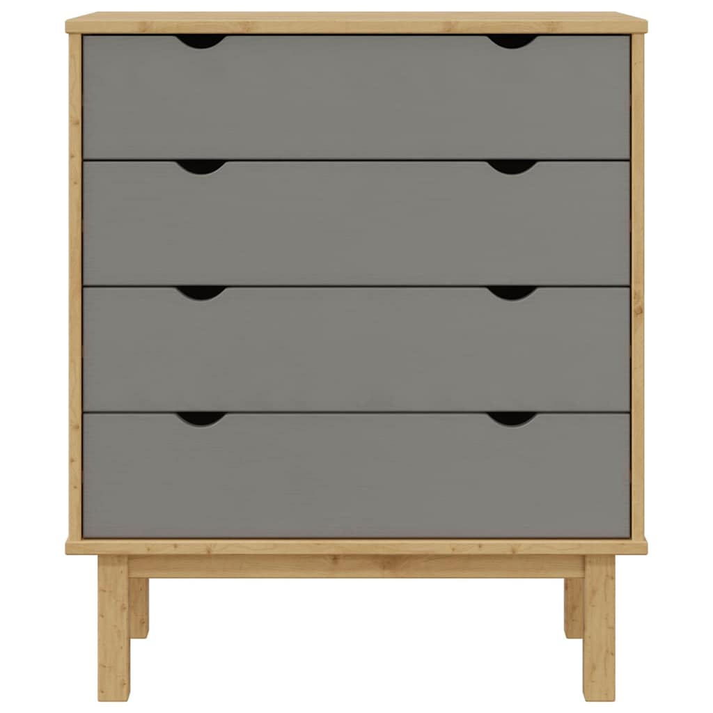 Schubladenschrank OTTA Braun&Grau 76,5x39,5x90 cm Massivholz