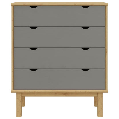 Schubladenschrank OTTA Braun&Grau 76,5x39,5x90 cm Massivholz