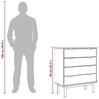 Schubladenschrank OTTA Braun&Grau 76,5x39,5x90 cm Massivholz