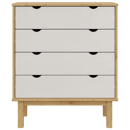 Schubladenschrank OTTA Braun&Weiß 76,5x39,5x90 cm Massivholz