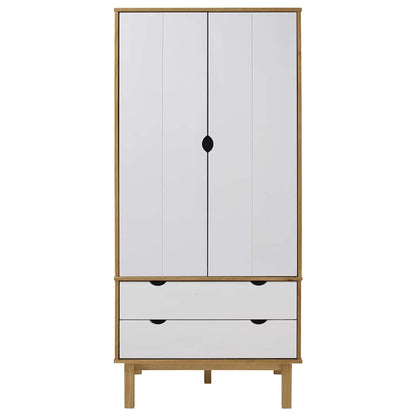 Kleiderschrank OTTA Braun&Weiß 76,5x53x172 cm Massivholz Kiefer