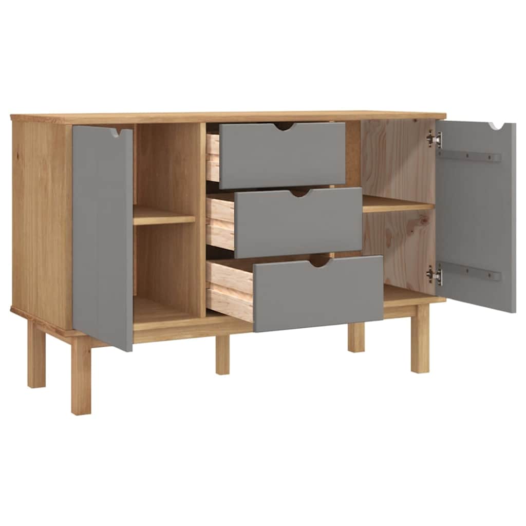 Sideboard OTTA Braun&Grau 113,5x43x73 cm Massivholz Kiefer