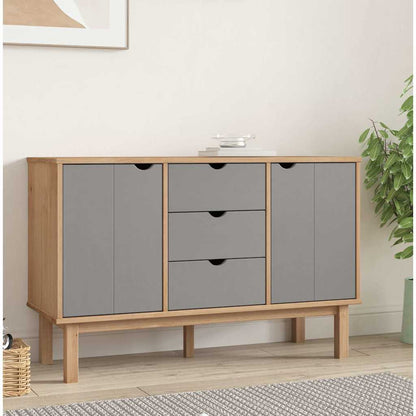 Sideboard OTTA Braun&Grau 113,5x43x73 cm Massivholz Kiefer