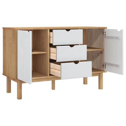 Sideboard OTTA Braun&Weiß 113,5x43x73 cm Massivholz Kiefer