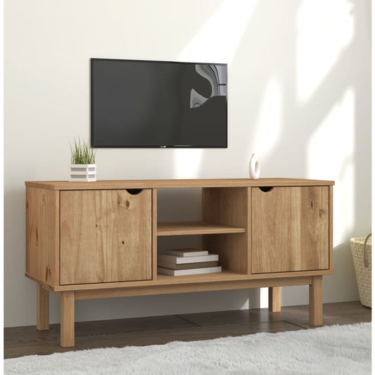 Meuble TV OTTA 113,5x43x57 cm en pin massif